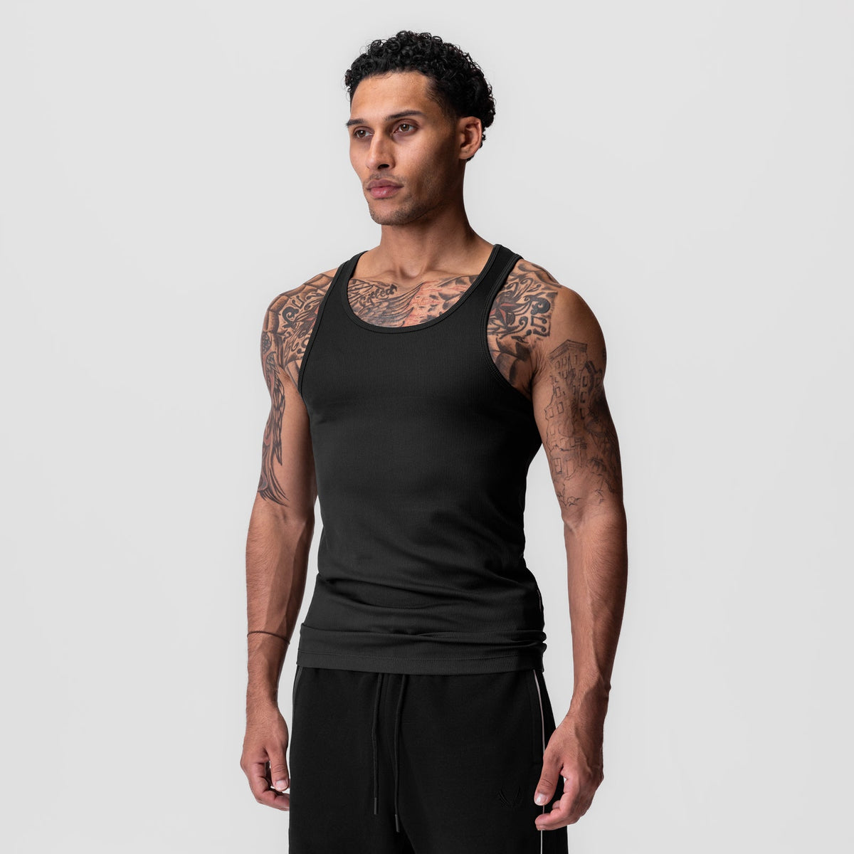 0986. Creora® Tech Ribbed Tank - Black