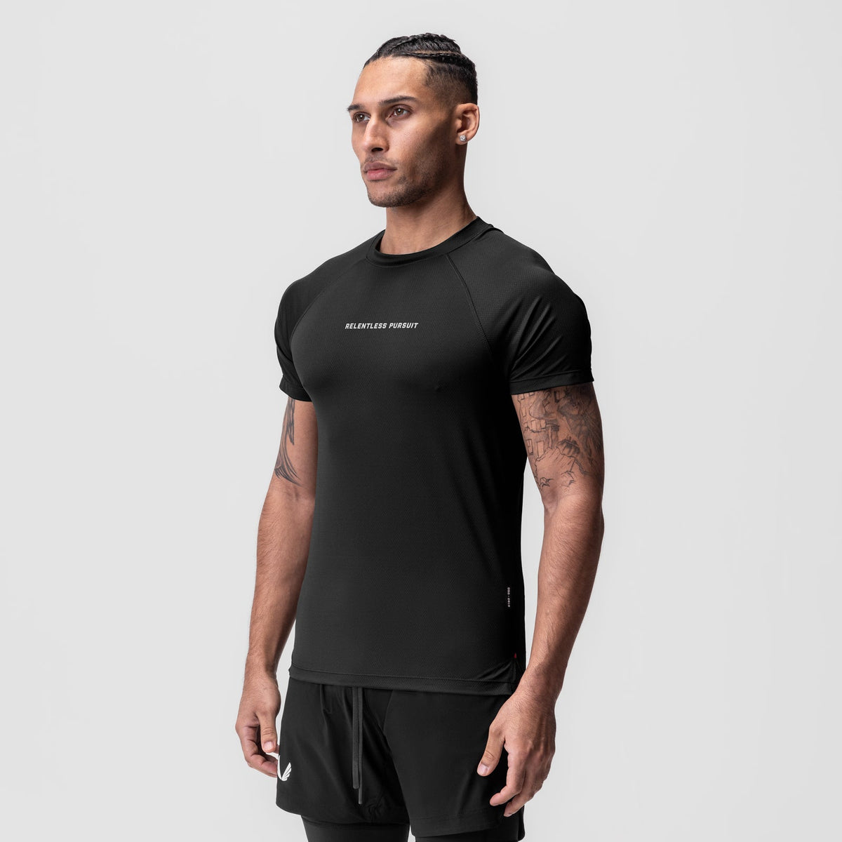 0918. AeroSilver® Fitted Tee - Black "RP"