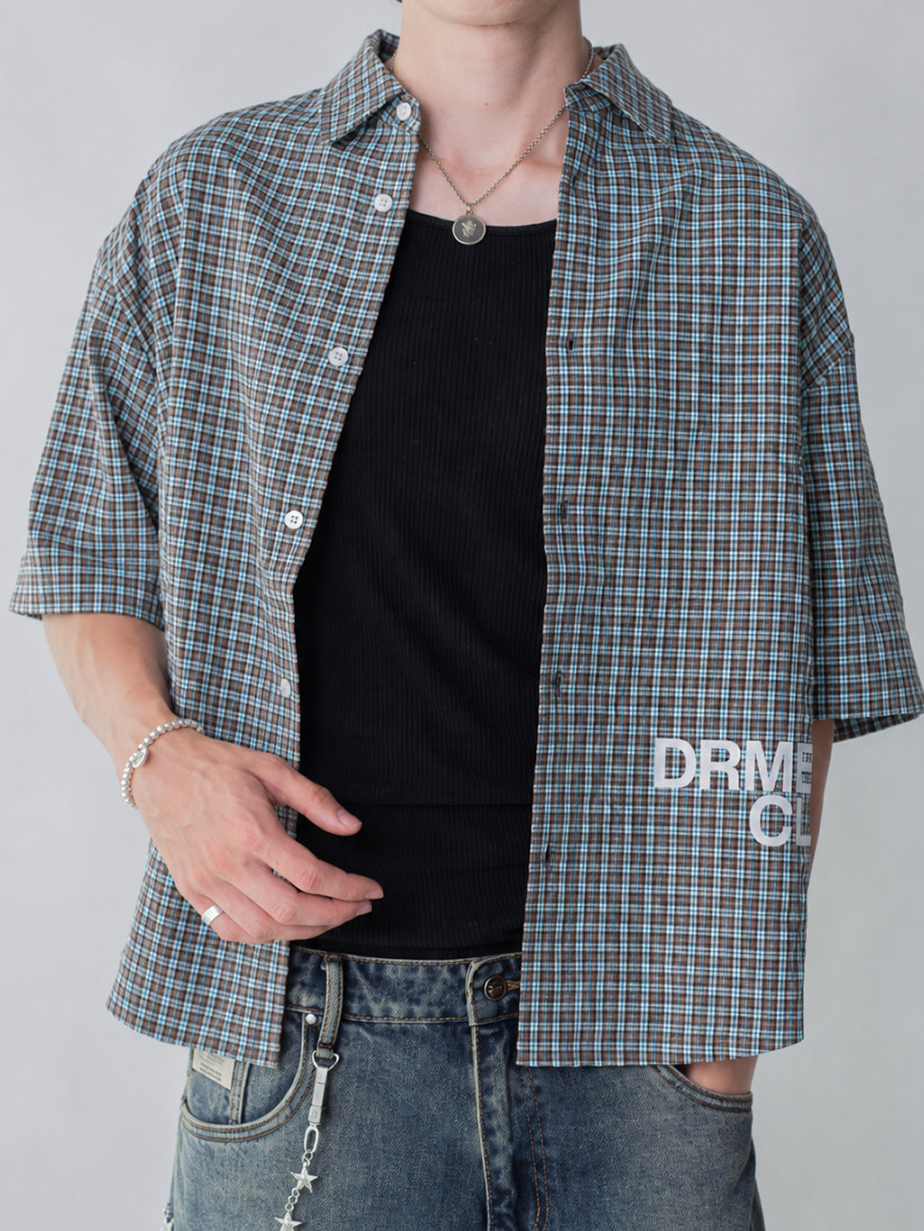 OTW SHORT SLEEVE PLAID - BLUE