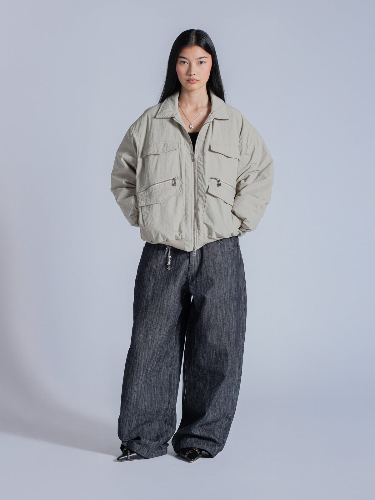 PADDED BOMBER JACKET - KHAKI