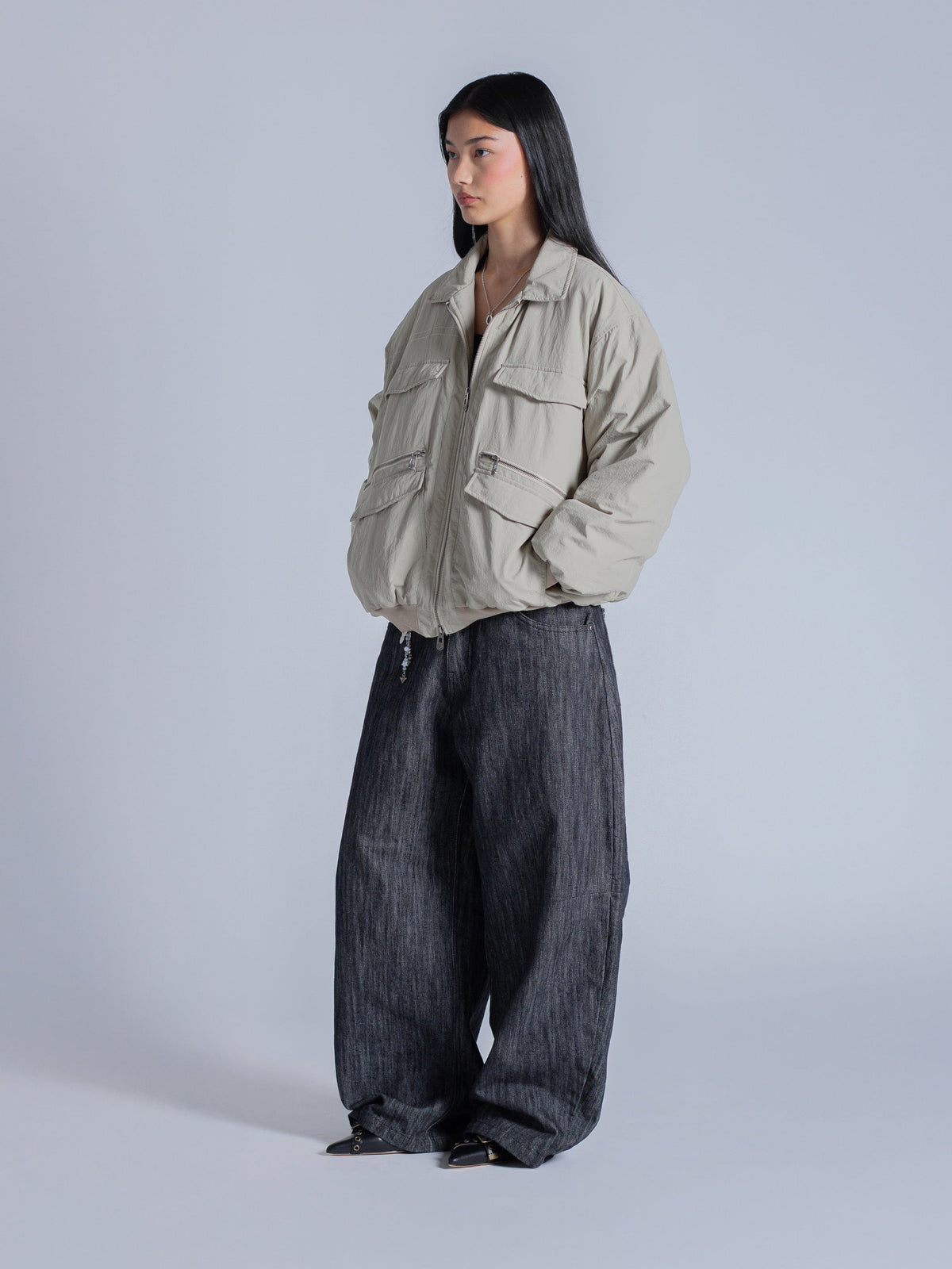 PADDED BOMBER JACKET - KHAKI