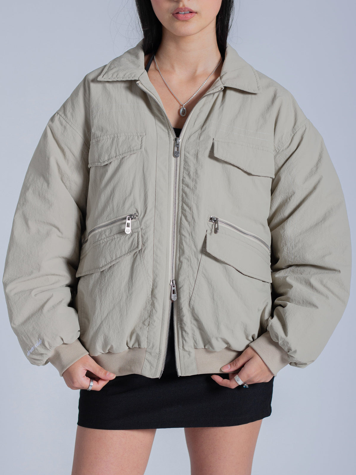 PADDED BOMBER JACKET - KHAKI