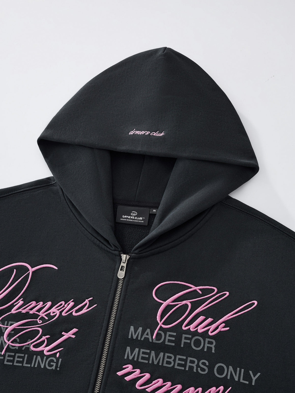 CURSIVE ZIP UP - BLACK