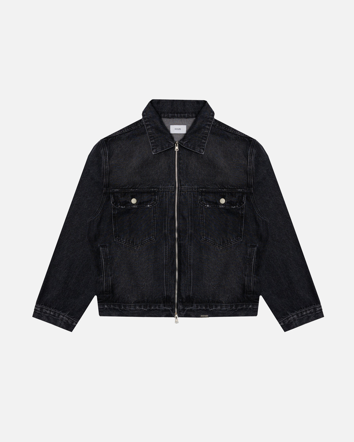 Denim Zip Jacket - Washed Black