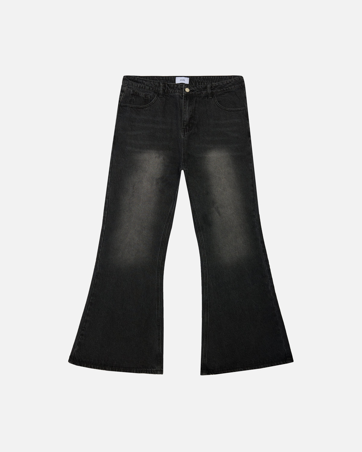 Flare Denim Pants - Washed Black