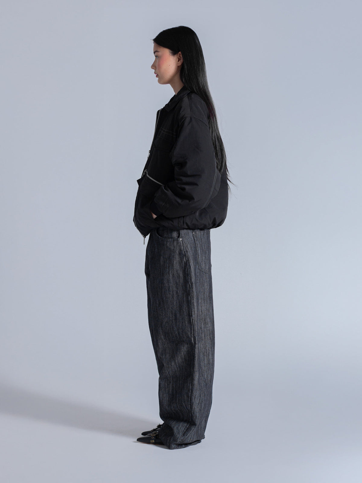 PADDED BOMBER JACKET - BLACK