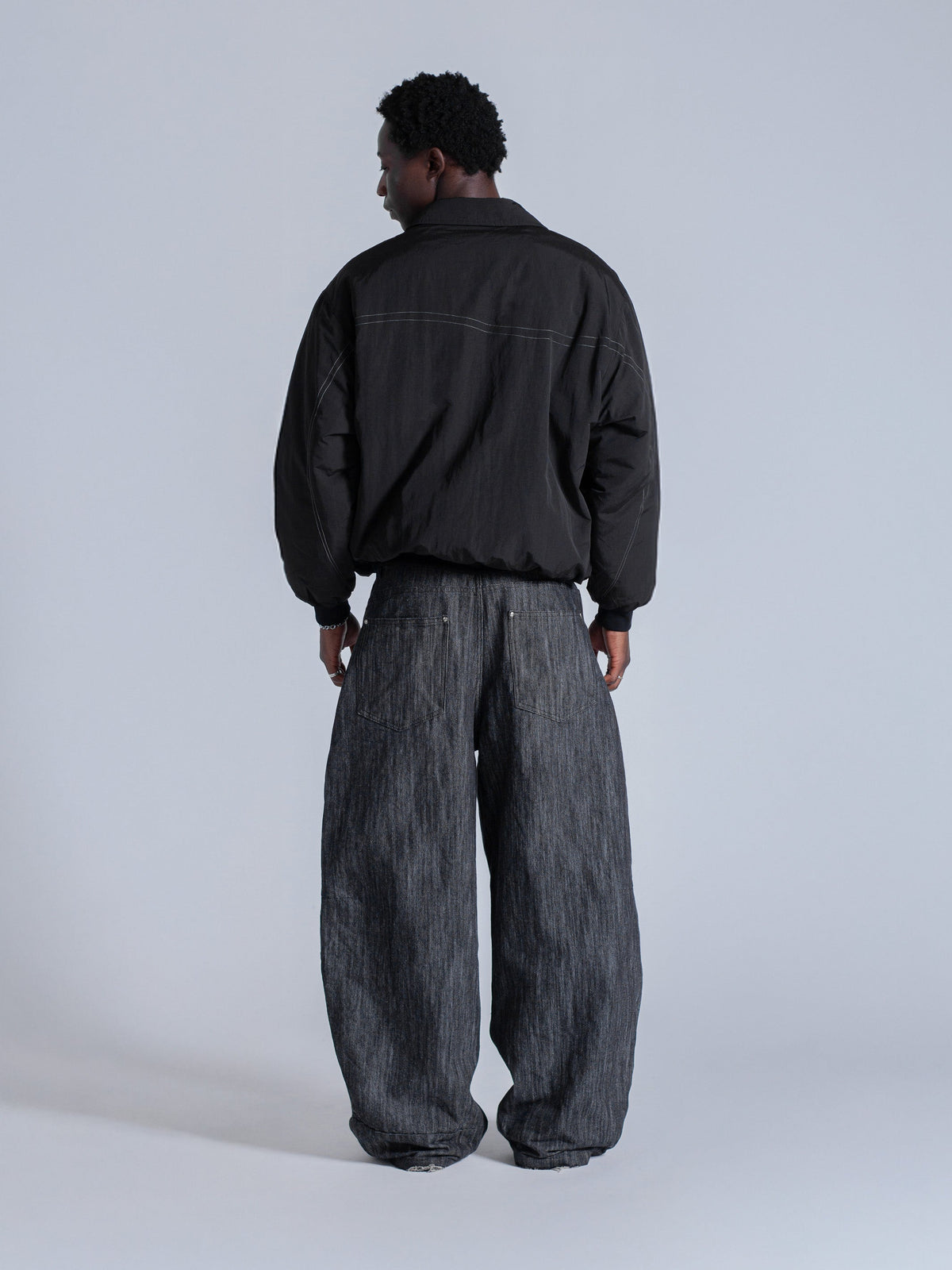 PADDED BOMBER JACKET - BLACK