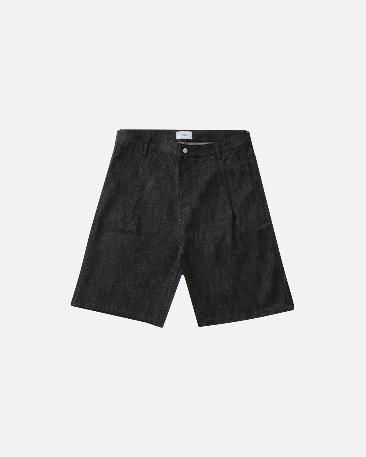 Raw Denim Shorts - Black