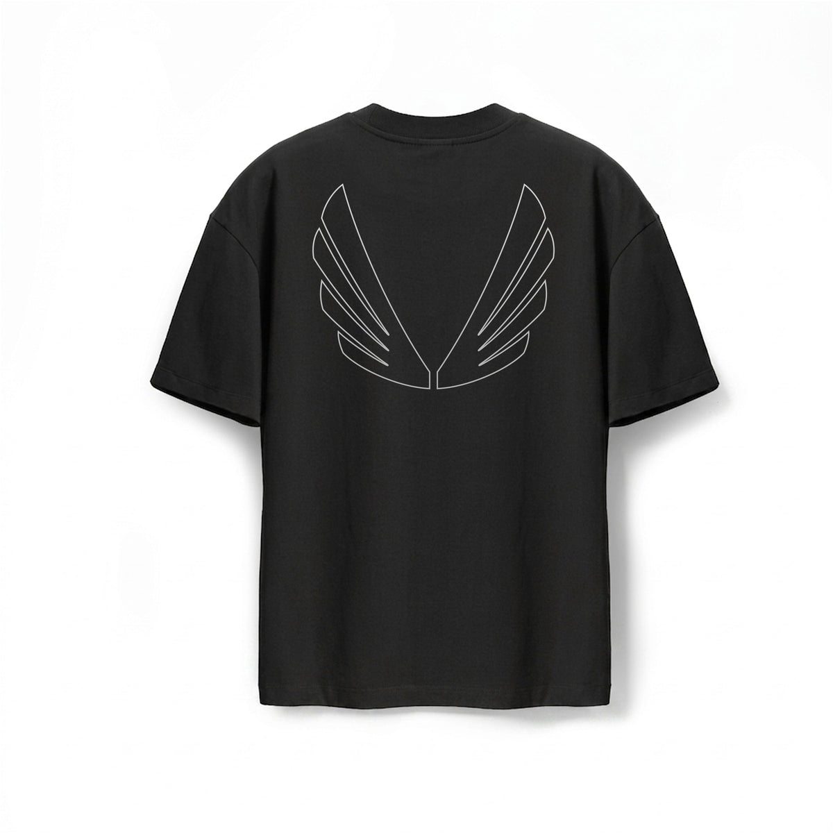 1208. Tech Essential™ Oversized Boxy Tee - Black "Growth"