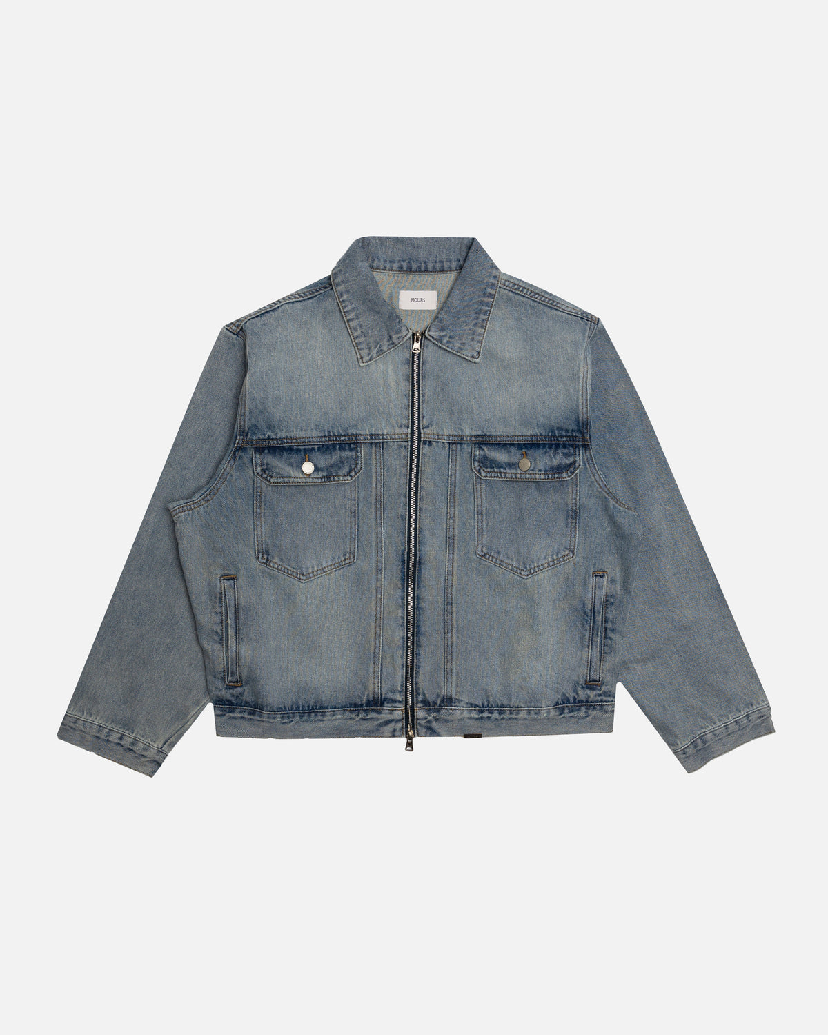 Denim Zip Jacket - Washed Blue