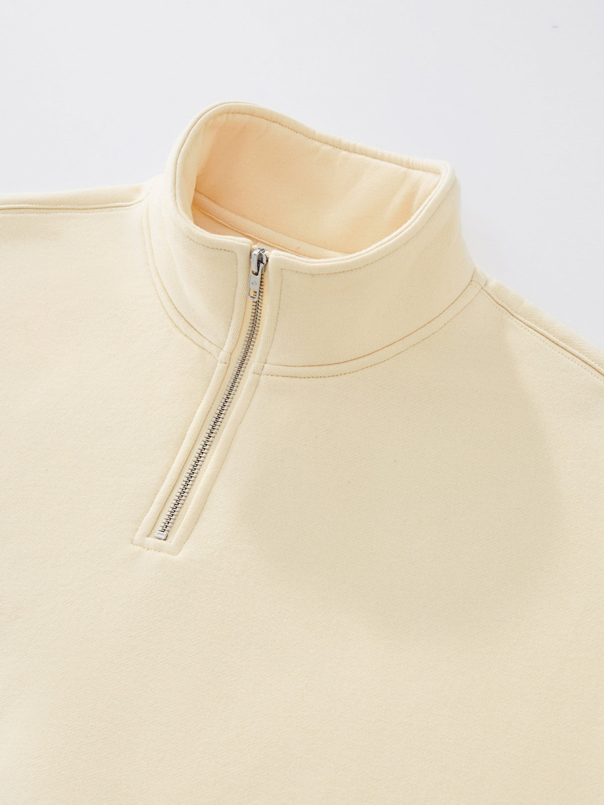 SIGNATURE BASIC QUARTER ZIP - CREAM