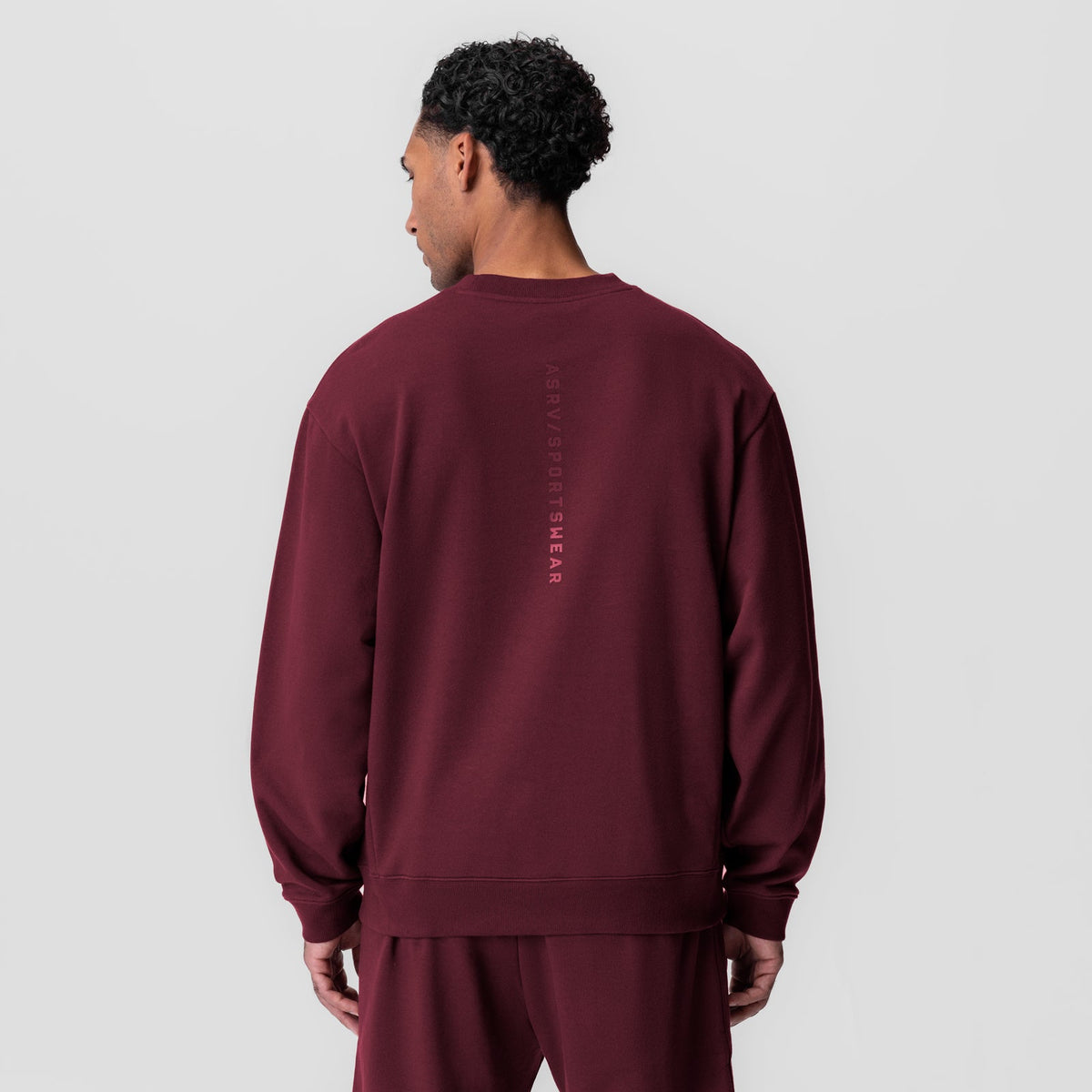 0984. Herringbone Terry Crewneck - Crimson