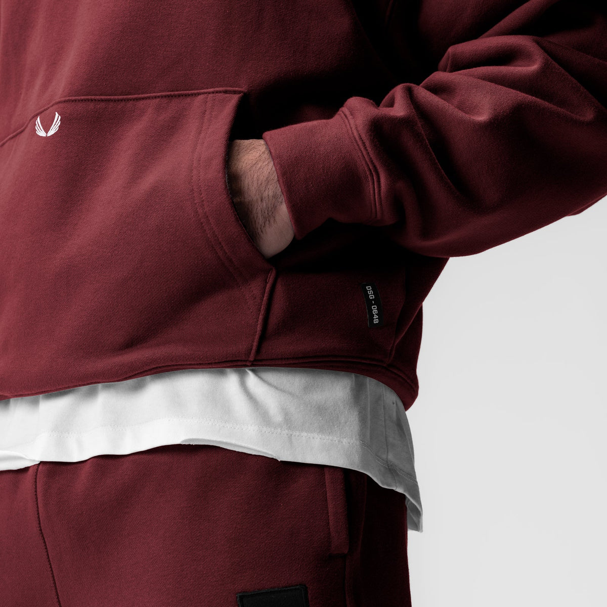 0648. Tech-Terry™ Hoodie - Crimson "Global"