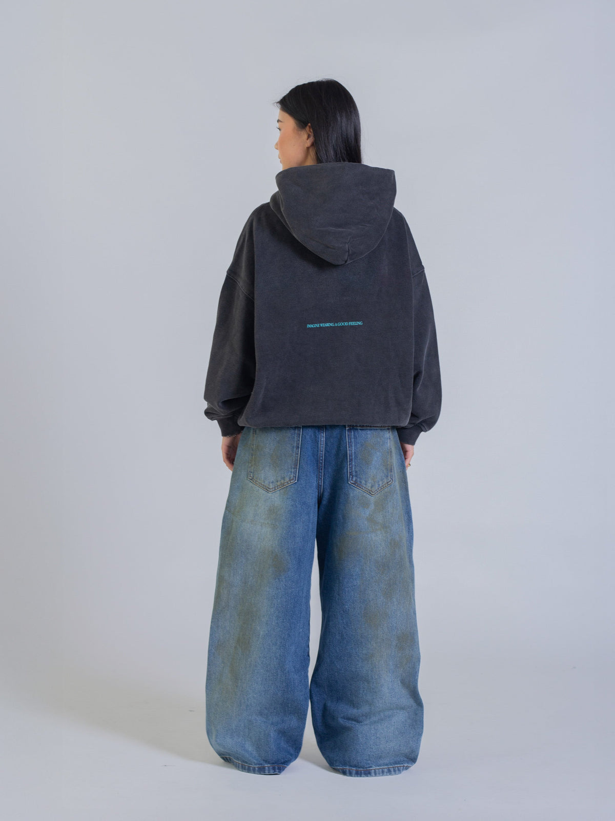CANDY HEARTS HOODIE - VINTAGE BLACK