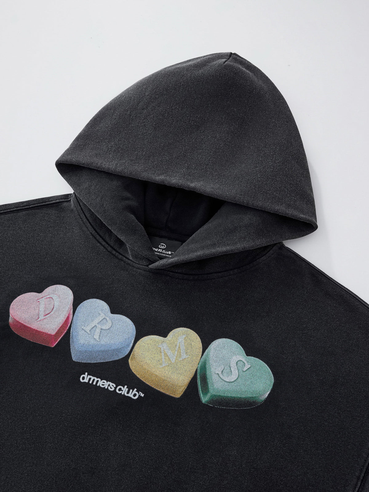 CANDY HEARTS HOODIE - VINTAGE BLACK
