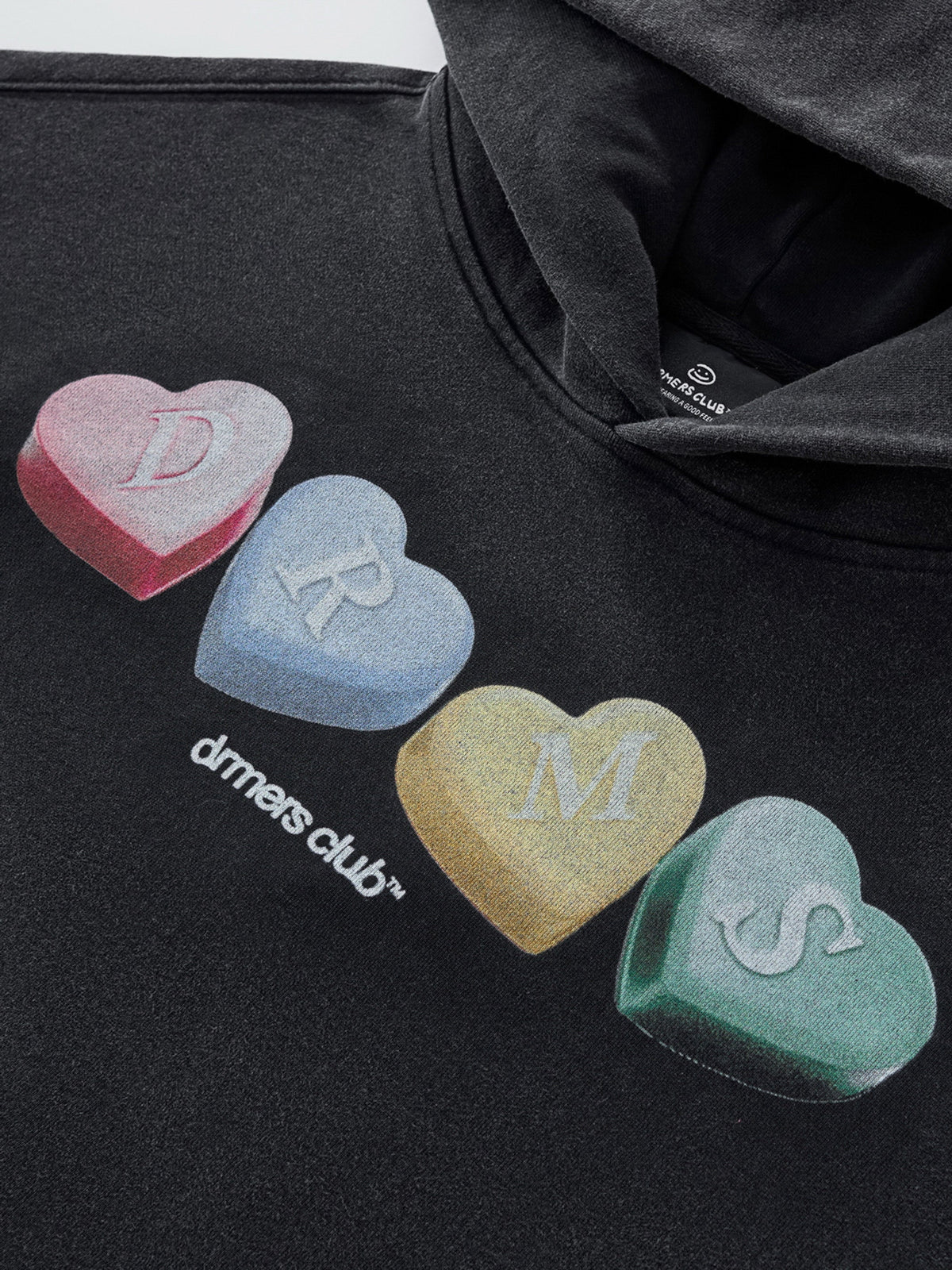 CANDY HEARTS HOODIE - VINTAGE BLACK