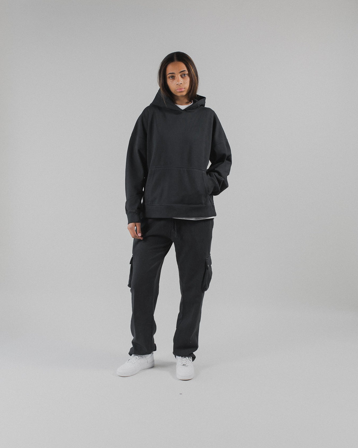 Cropped Hoodie - Vintage Black