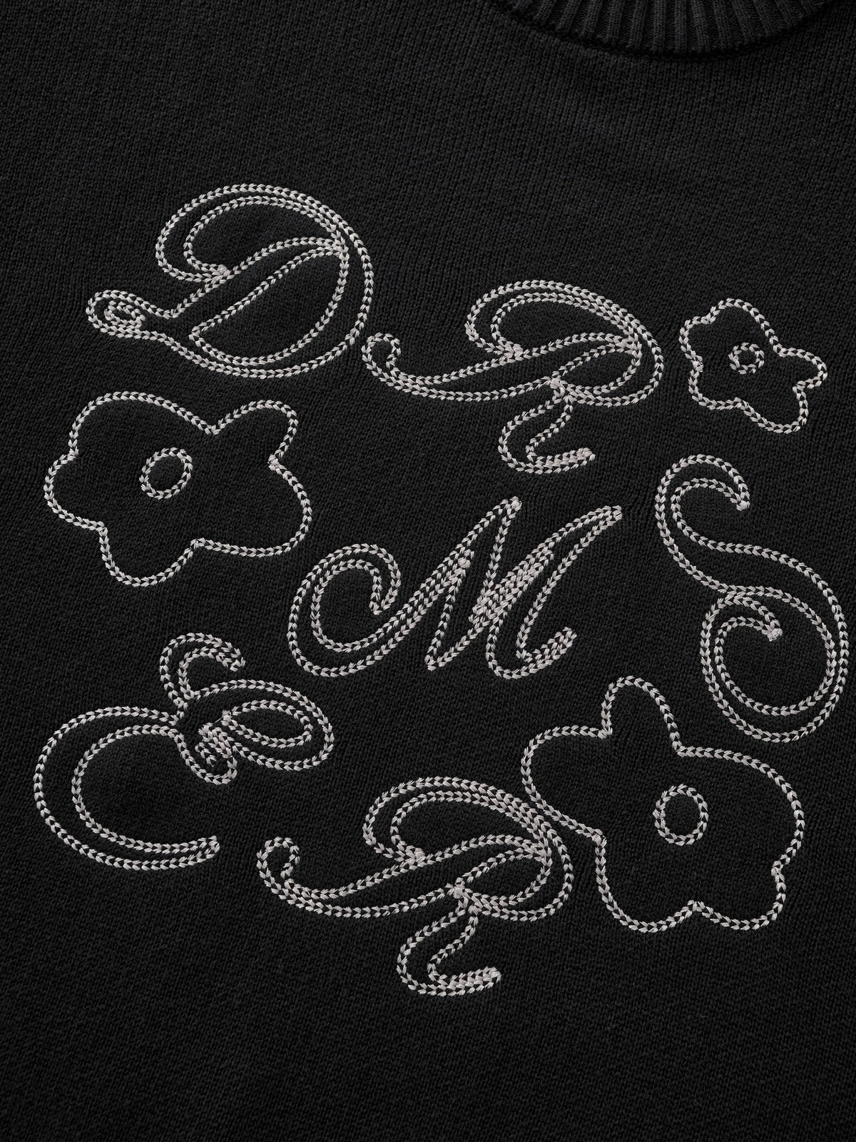 FLOWER KNIT - BLACK
