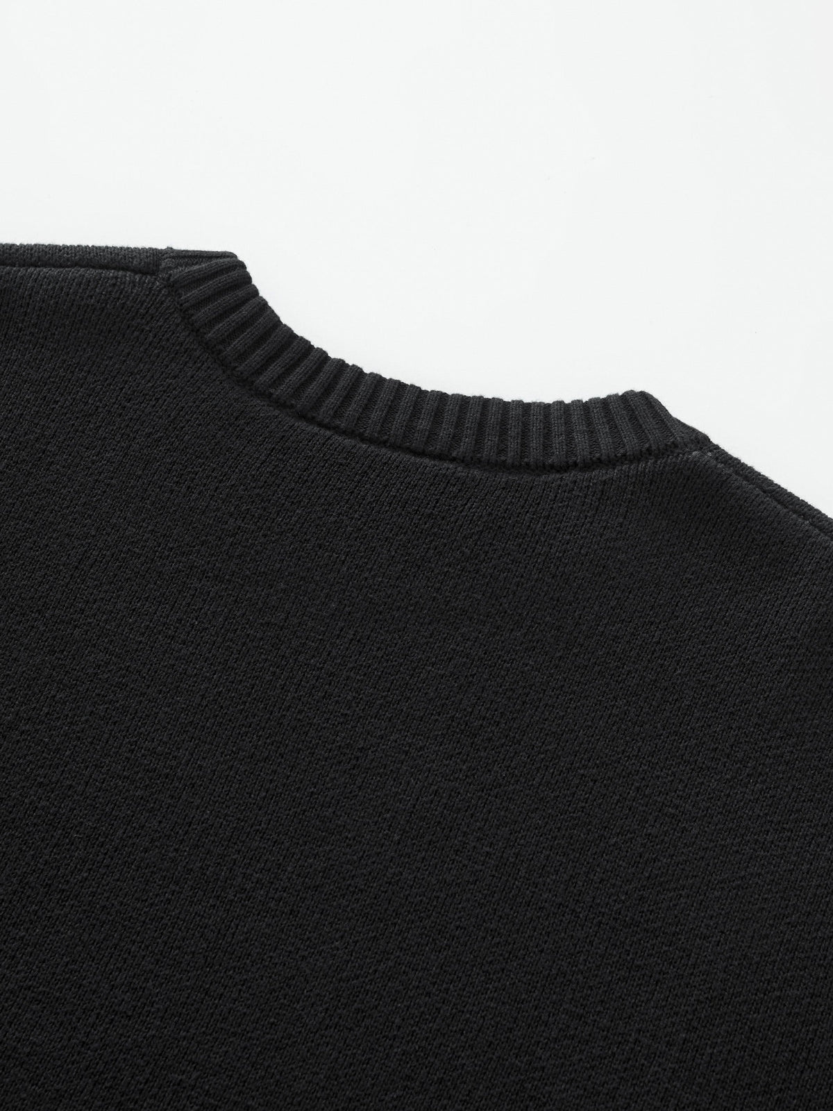 CURSIVE TEXT KNIT - BLACK