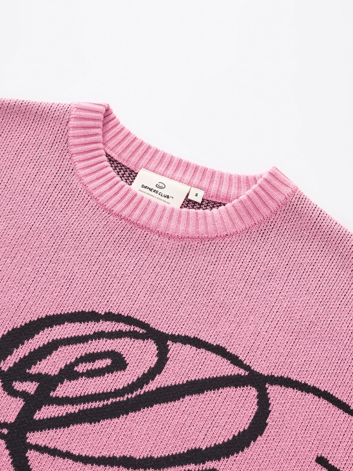 CURSIVE TEXT KNIT - HOT PINK