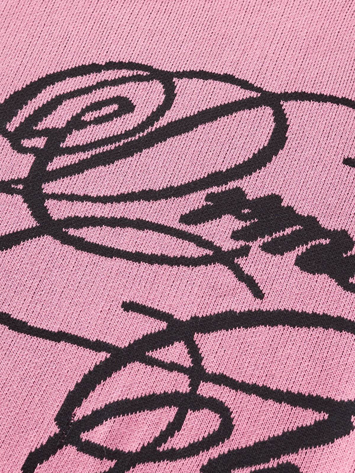 CURSIVE TEXT KNIT - HOT PINK