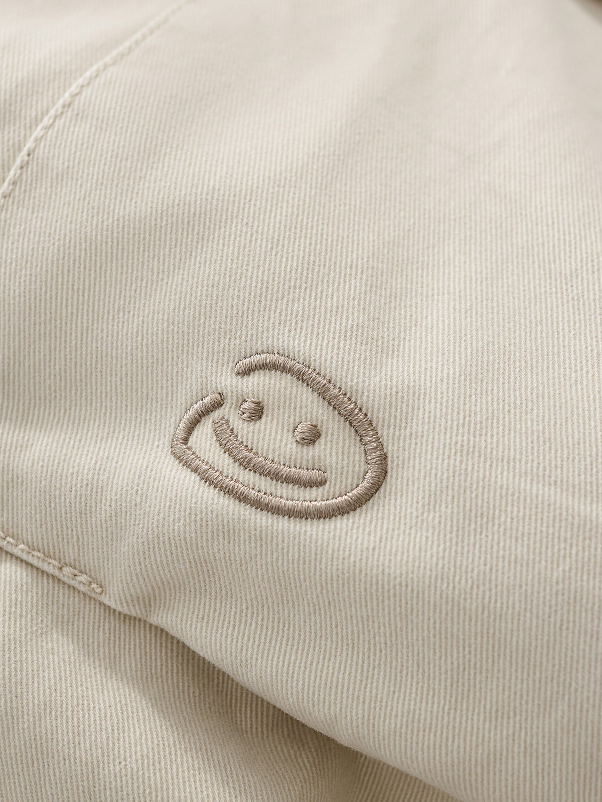 SMILEY LOGO PARACHUTE PANTS - LIGHT BEIGE