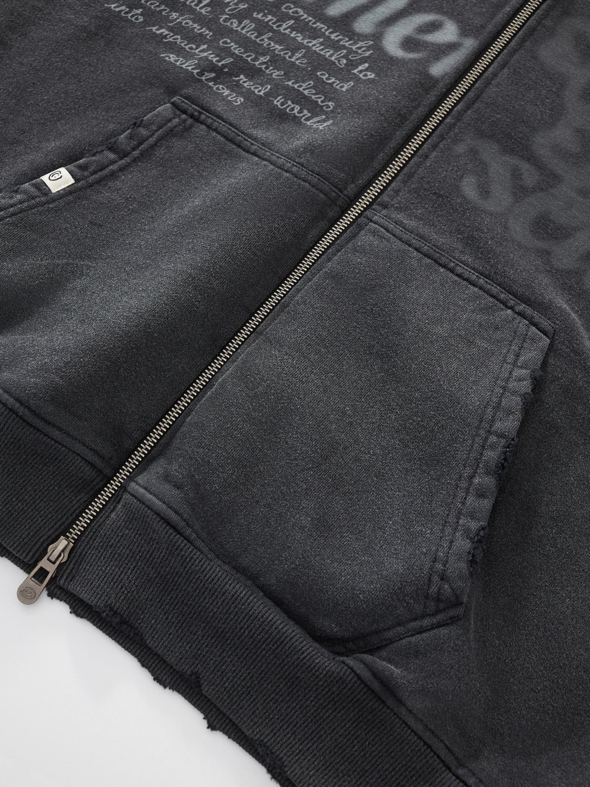 PARALLEL ZIP UP - WASHED BLACK