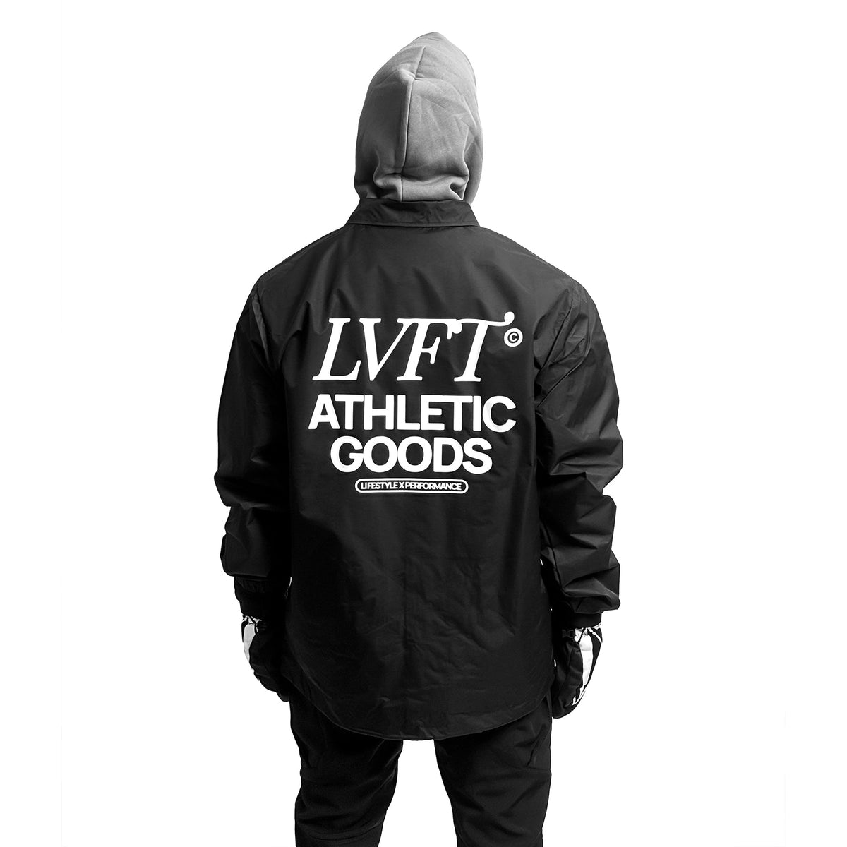 Clubhouse Collared Coach Jacket - Black/White