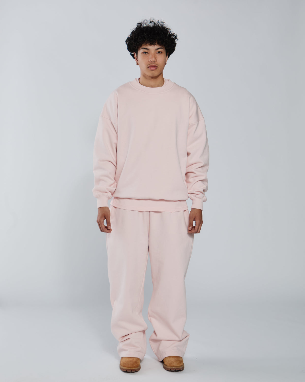 Drop Shoulder Crewneck - Blush