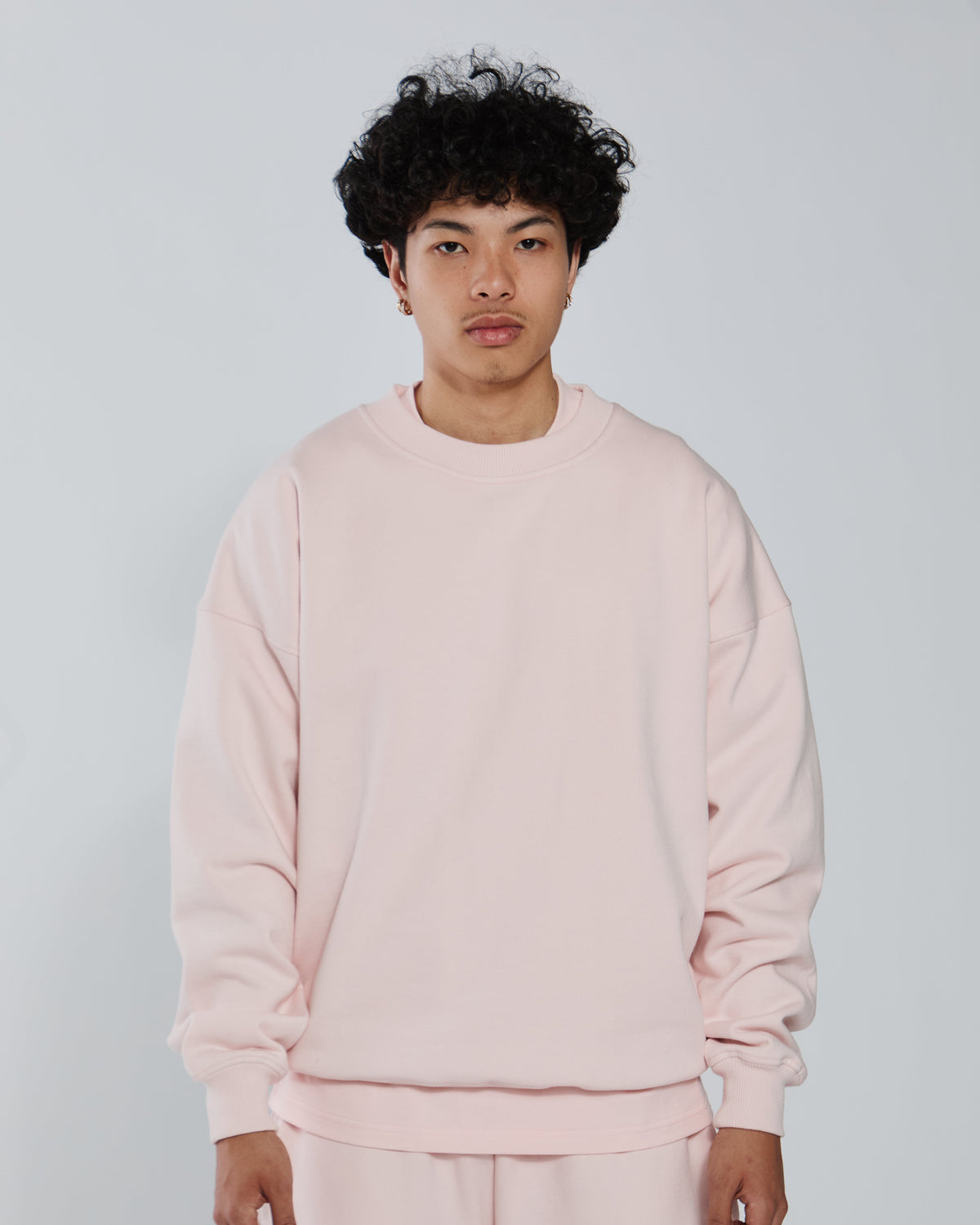 Drop Shoulder Crewneck - Blush