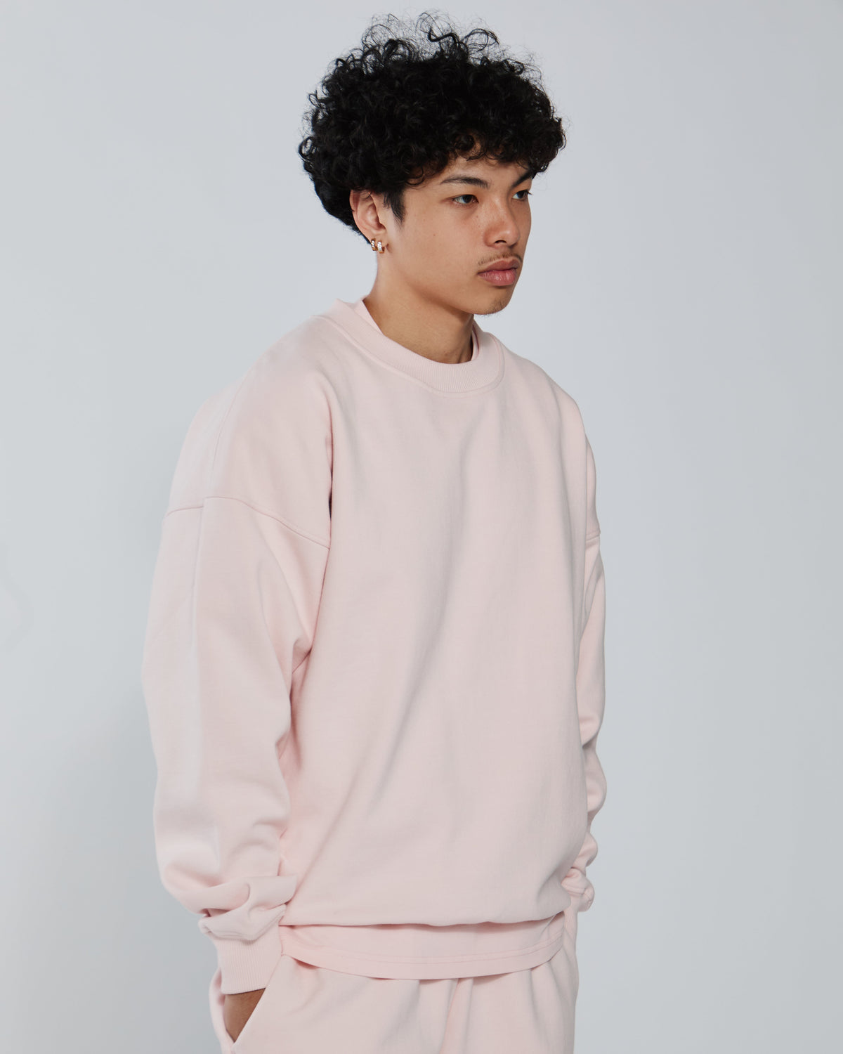 Drop Shoulder Crewneck - Blush