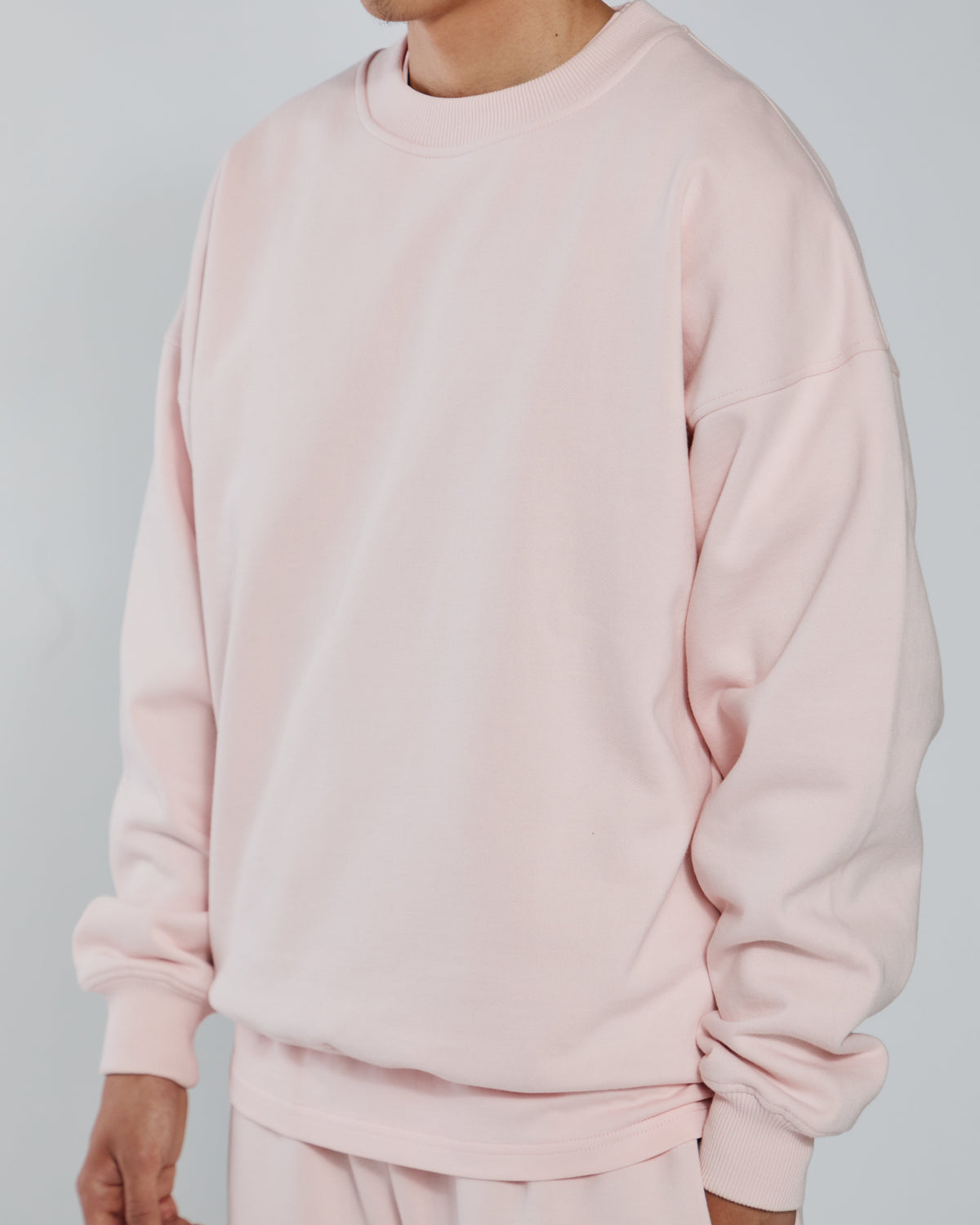 Drop Shoulder Crewneck - Blush
