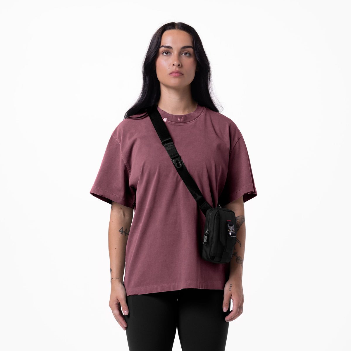 0797. Tech Essential™ Relaxed Tee - Faded Crimson