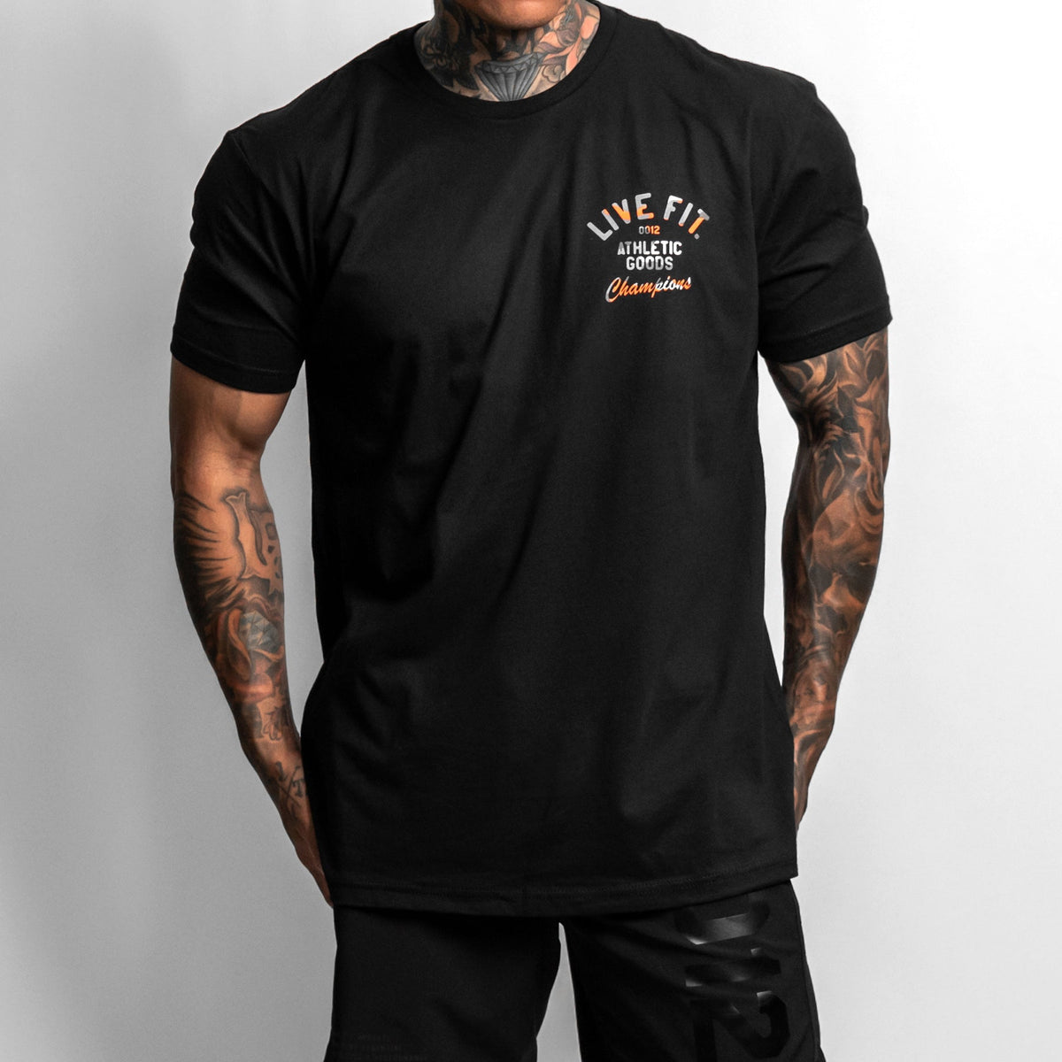Athletic Goods Tee Black - Orange Camo