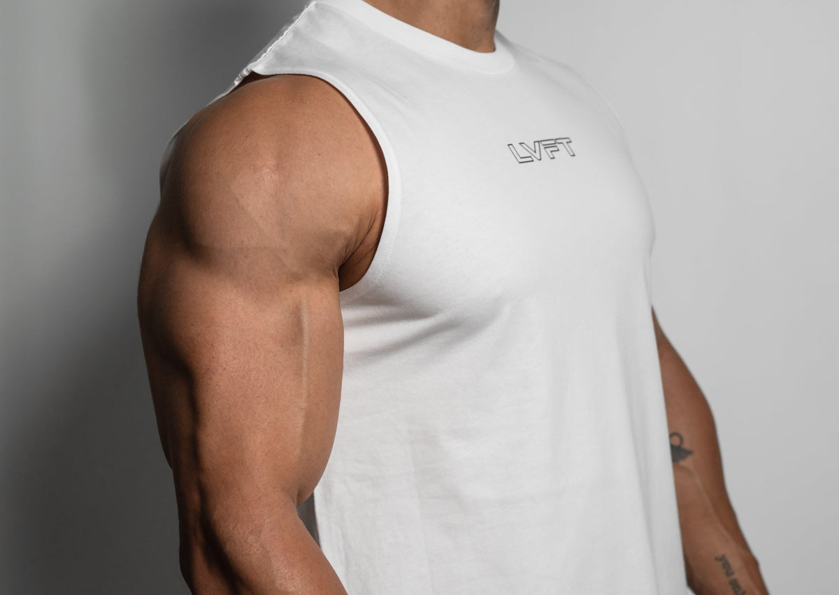 Slate Scallop Tank - White