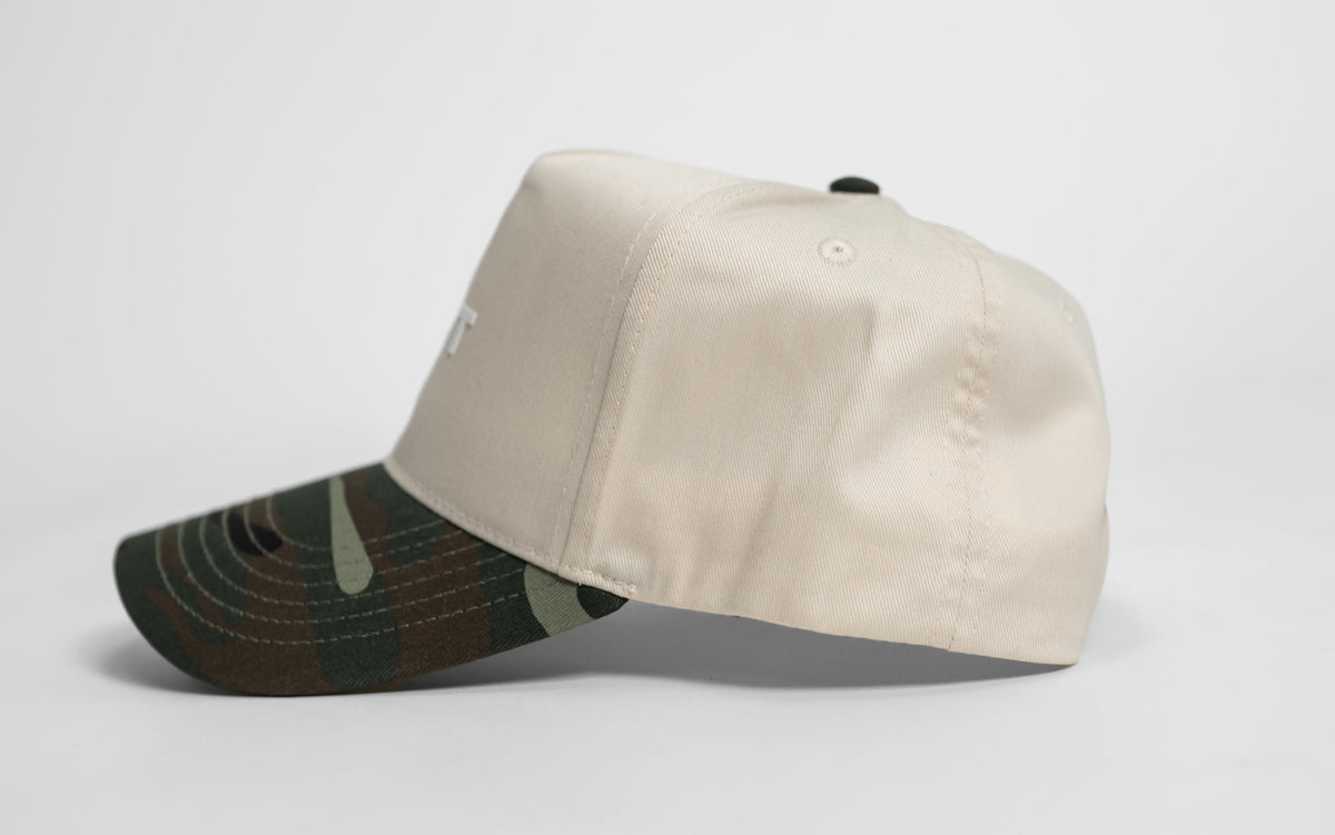 Slate Two Tone 5 Panel - Beige / Woodland Camo