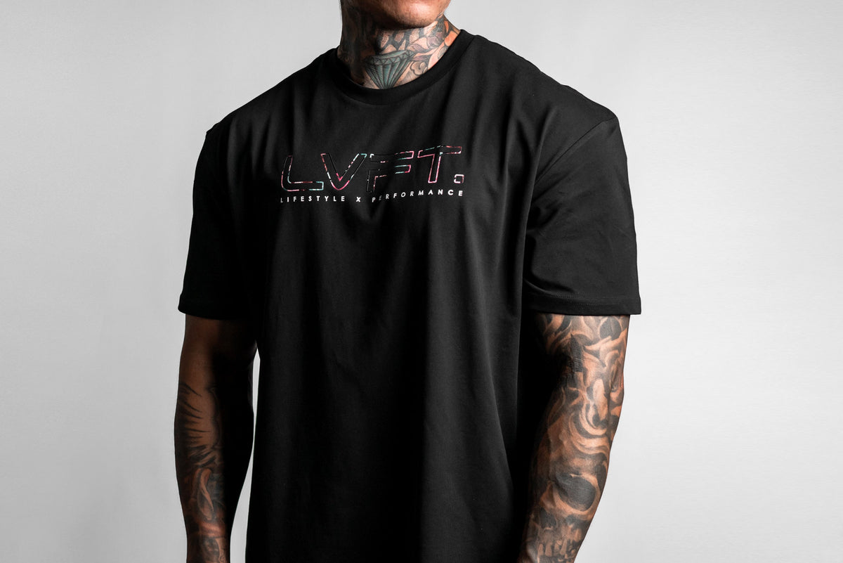 Lifestyle Scallop Tee - Black / Floral