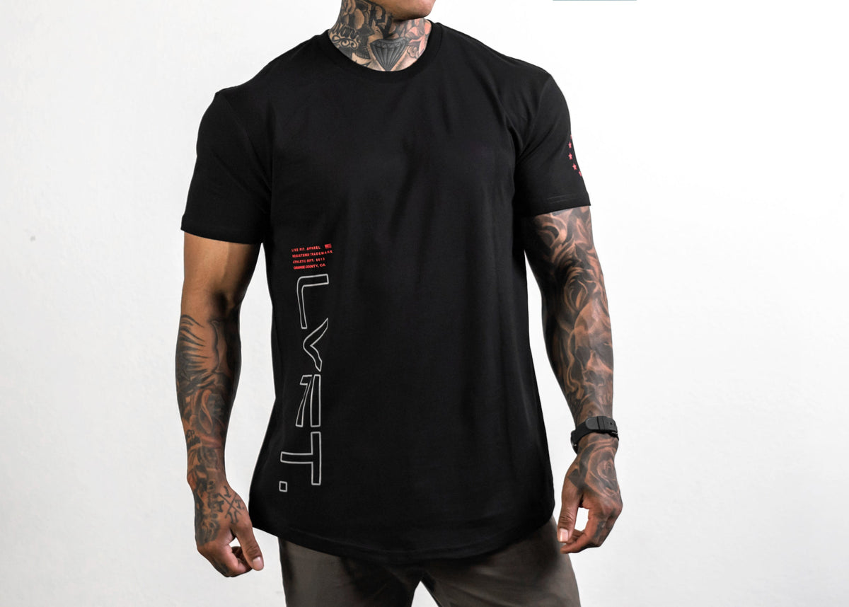 Dynamic Scallop Tee - Black / Red