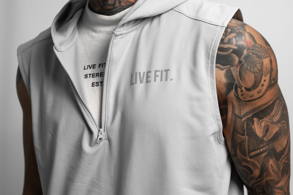 Fundamentals Sleeveless Hoodie - Silver