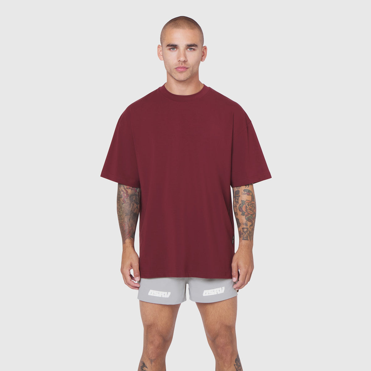 0824. Supima® Oversized Tee - Crimson