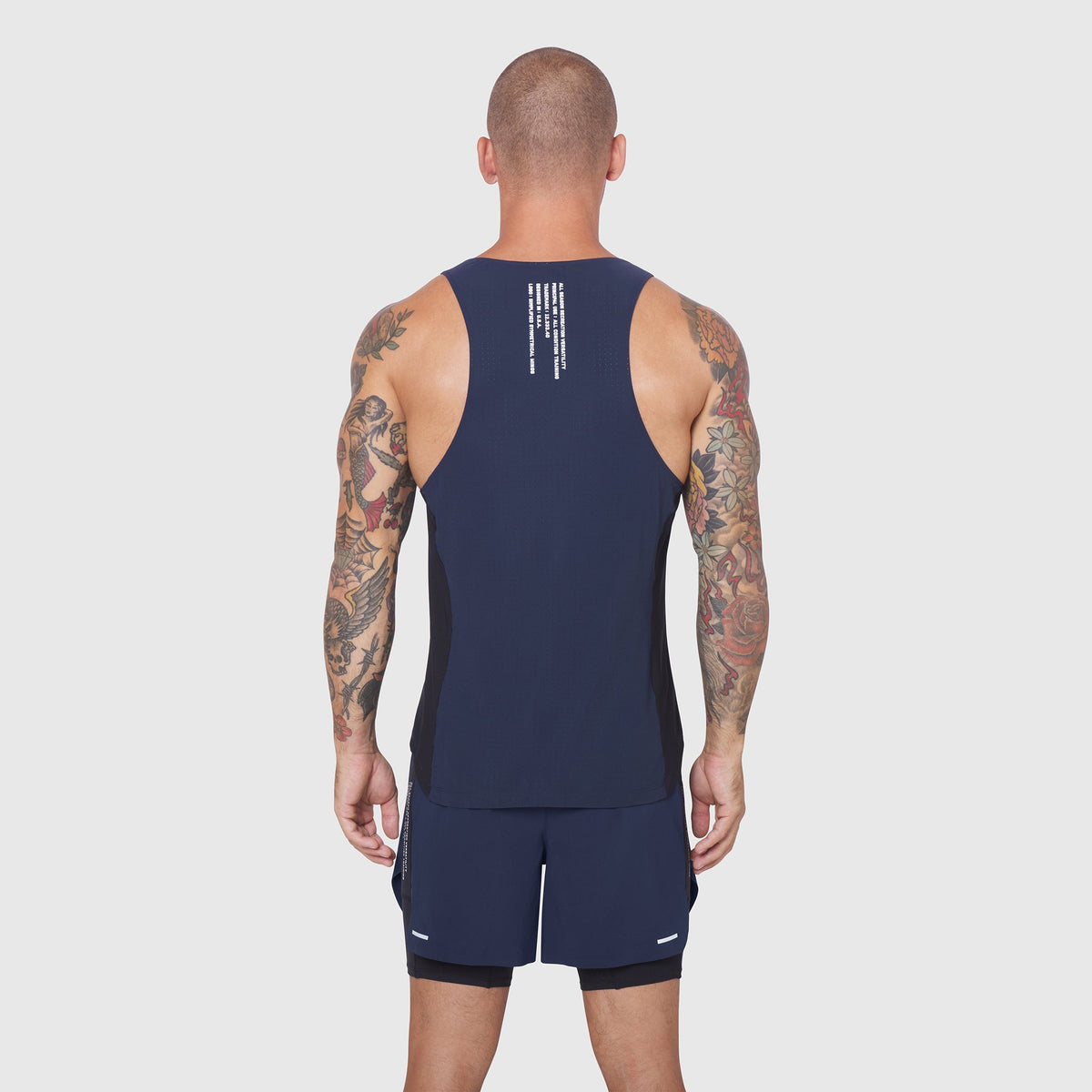 0949. Laser-Vent™ Singlet Tank - Navy/Black
