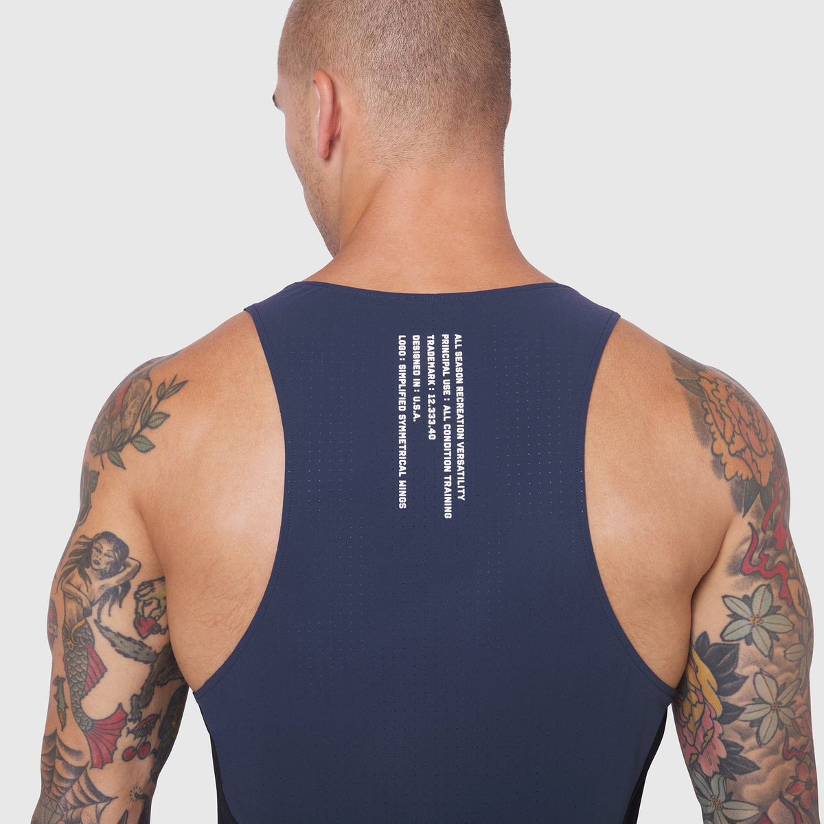 0949. Laser-Vent™ Singlet Tank - Navy/Black