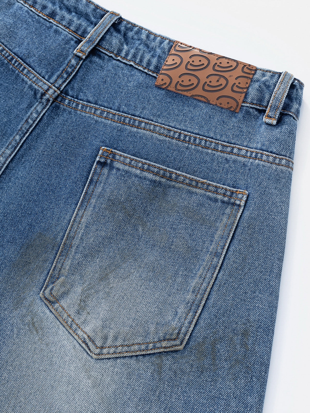 MUD STAINED JEANS - DARK BLUE