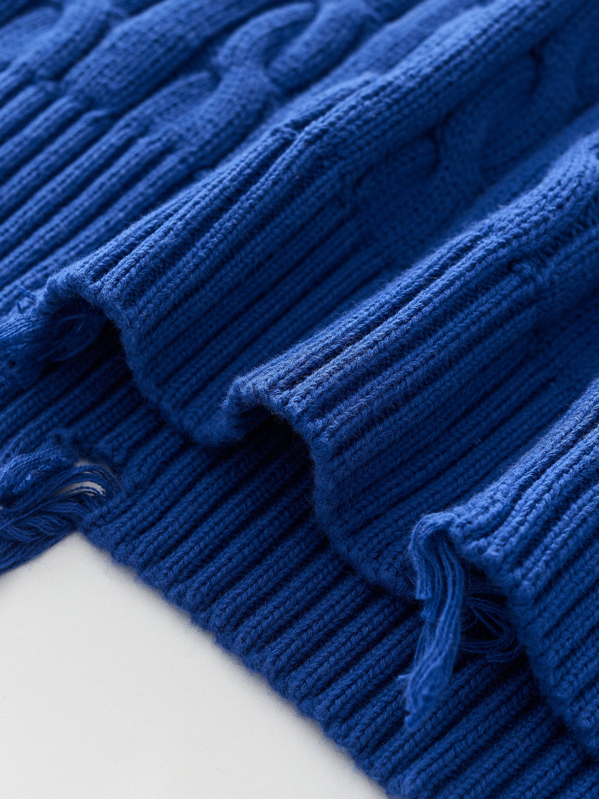 CABLE KNIT SWEATER - COBALT