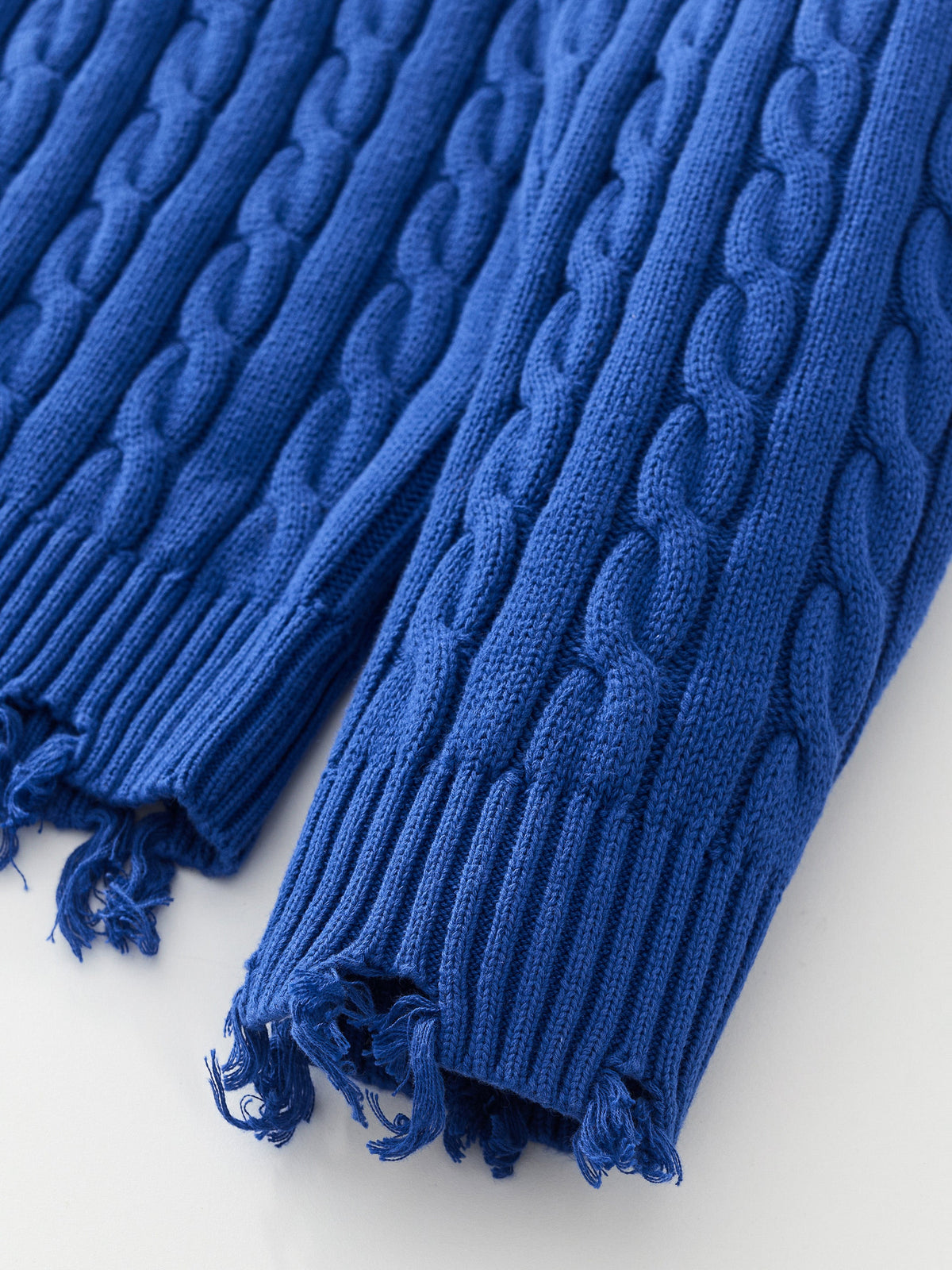 CABLE KNIT SWEATER - COBALT