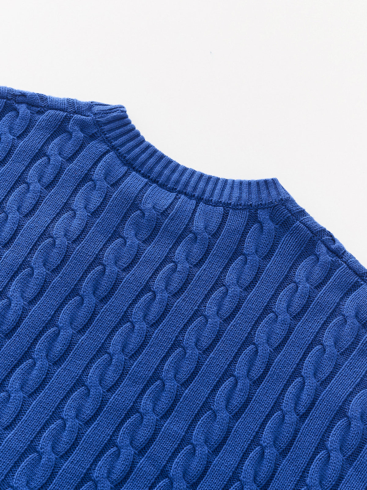 CABLE KNIT SWEATER - COBALT