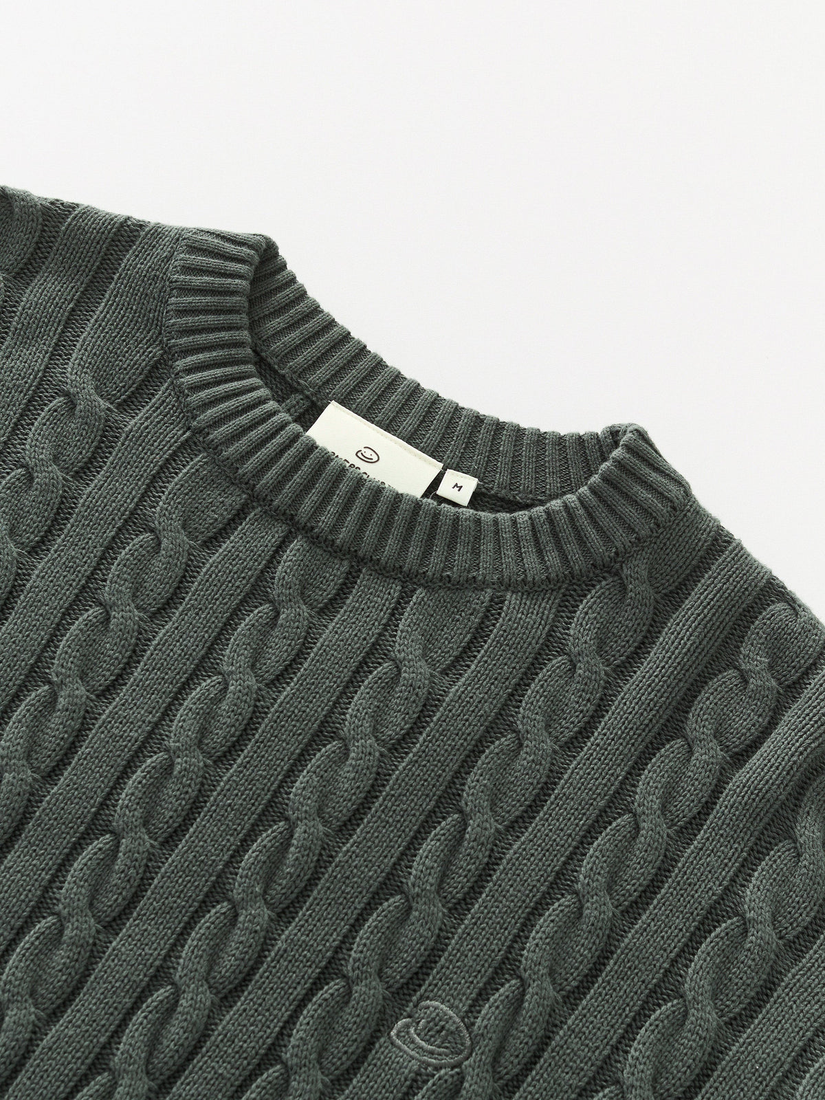 CABLE KNIT SWEATER - GREEN
