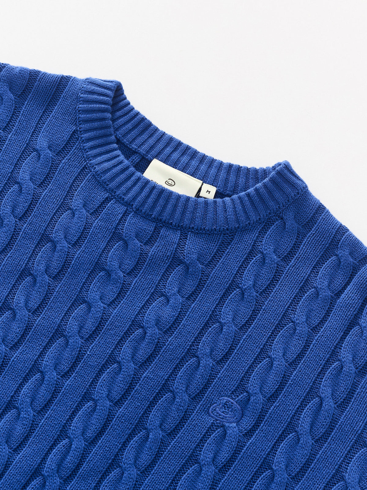 CABLE KNIT SWEATER - COBALT