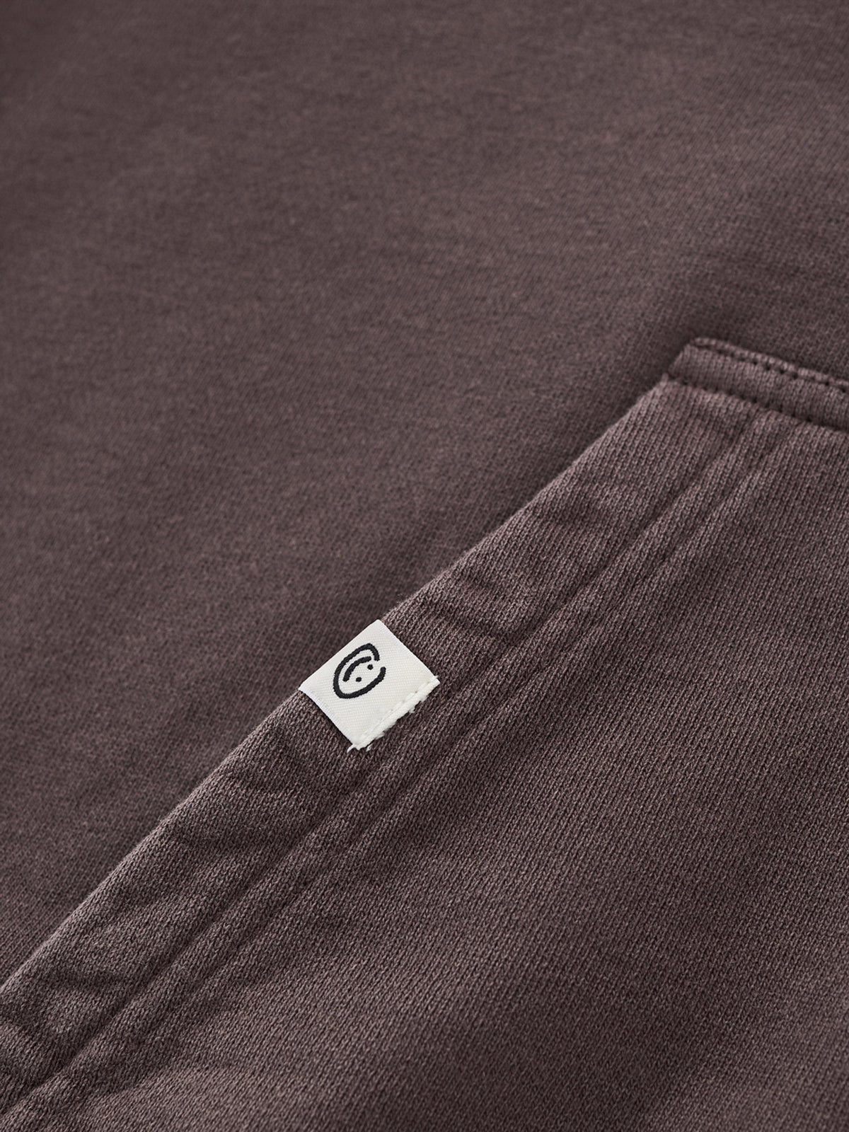 DISTRESSED LOGO ZIP UP - BROWN