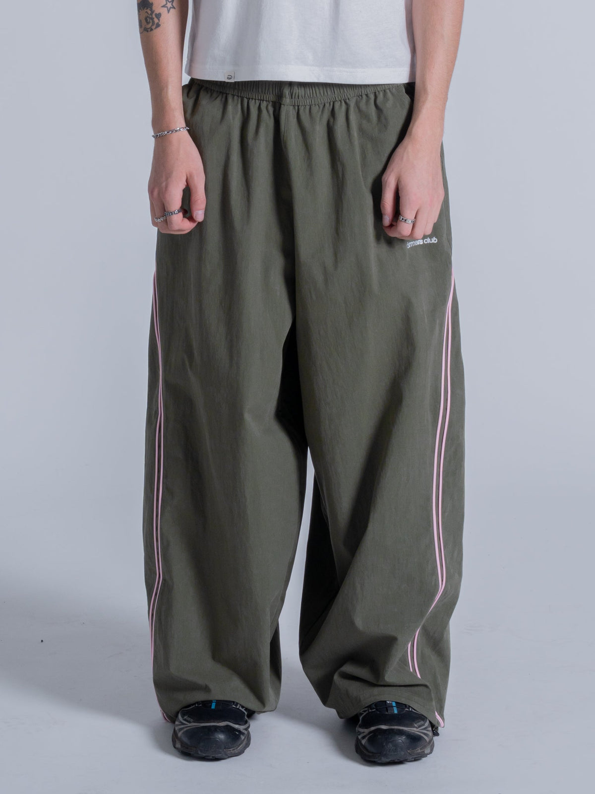 WAVY TRACK PANT - OLIVE GREEN